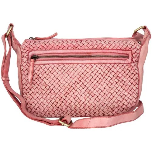 Сумка торба Sergio Belotti, фактура плетеная, розовый