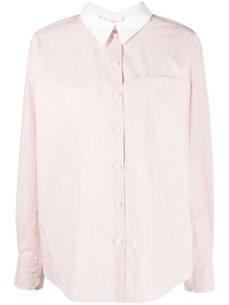 Acne Studios рубашка с вышитым логотипом, розовый