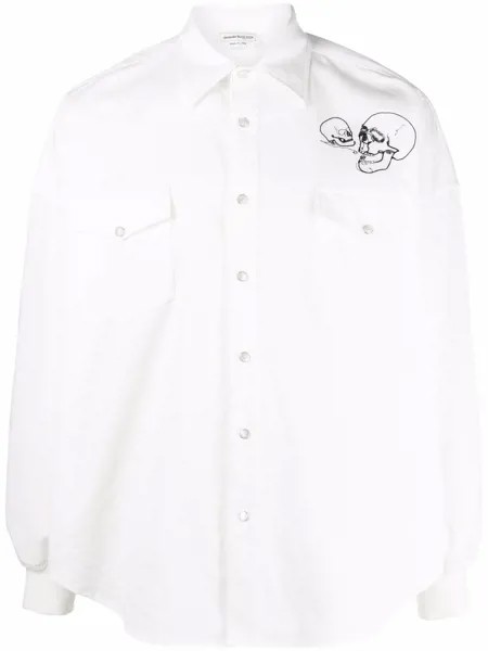 Alexander McQueen рубашка с вышивкой Skull