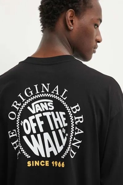 Лонгслив из хлопка Vans, черный