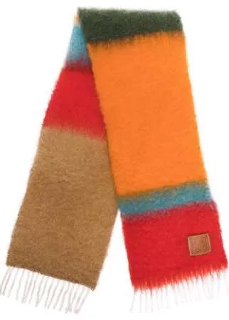 LOEWE полосатый шарф в стиле колор-блок