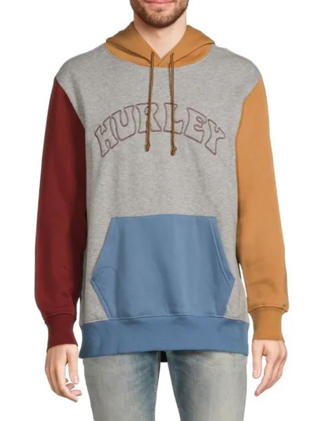 Толстовка с логотипом и цветными блоками Hurley, цвет Grey Multi