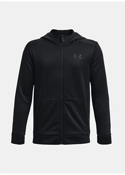 Толстовка Black Boy Stand Collar Long Sleeve Plain 1373541-001 UA Armor Fleece FZ Under Armour, черный