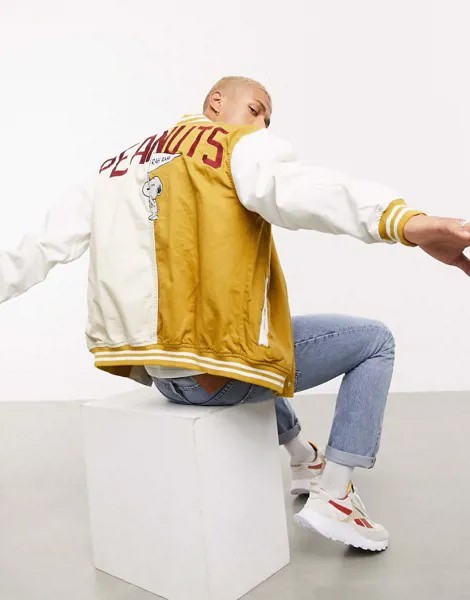 Бомбер разных цветов Bershka Peanuts-Neutral