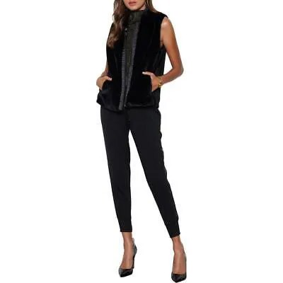 Tart Collections Womens Brent Черный сатиновый жилет из искусственного меха Верхняя одежда XS BHFO 3334