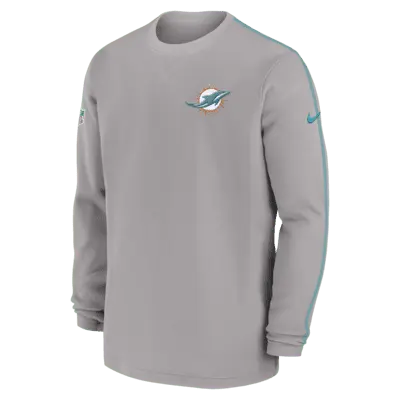 Топ Nike Miami Dolphins Sideline Coach Men’s NFL Long-Sleeve Top, серый