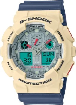 Японские наручные  мужские часы Casio GA-100PC-7A2. Коллекция G-Shock