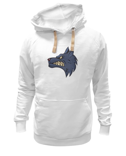 Худи унисекс Printio Angry wolf белое 2XL