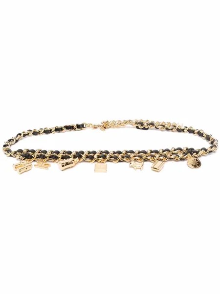 Elisabetta Franchi logo charm chain belt