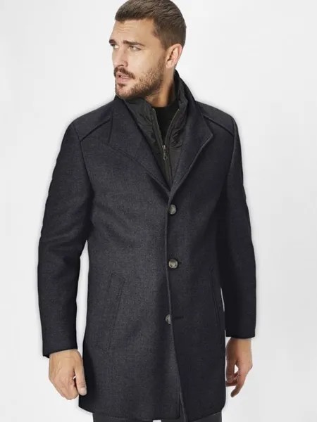 Черное шерстяное пальто newton S4 Jackets, синий