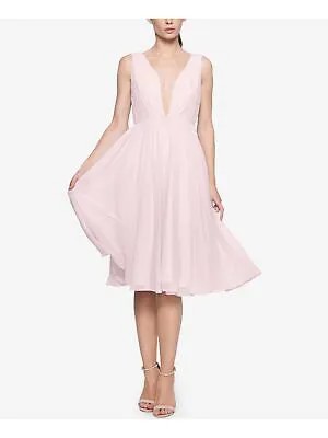 FAME AND PARTNERS Женское розовое коктейльное платье без рукавов длиной ниже колена 8