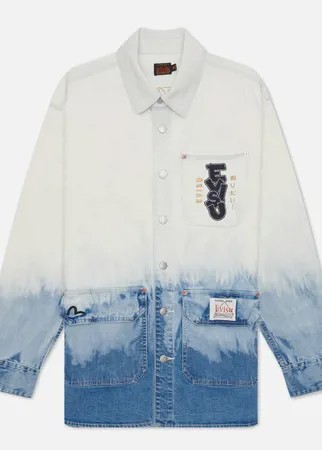 Мужская рубашка Evisu Tie-Dye Denim Evisu-Sake Print, цвет белый, размер M