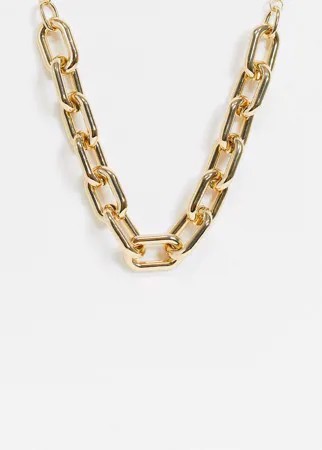 Золотистое ожерелье-цепочка с крупными звеньями Pieces-Золотистый