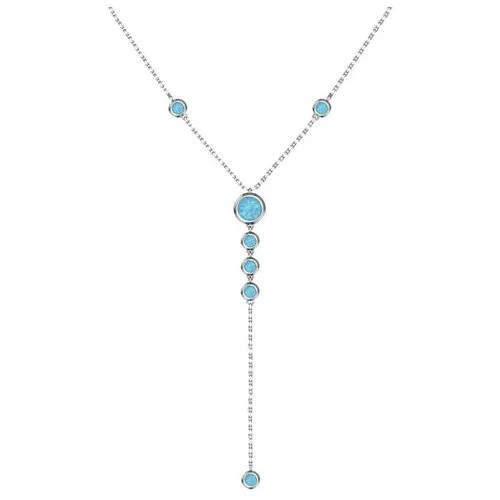 Серебряное колье-сотуар «Соблазн» с голубыми фианитами 0320324-00585 40