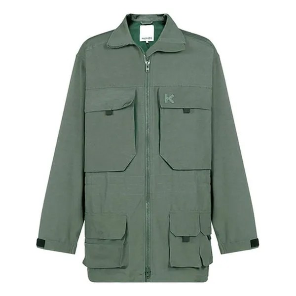 Куртка Men's KENZO K Embroidered Large Version Cargo Multiple Pockets Jacket Green, зеленый