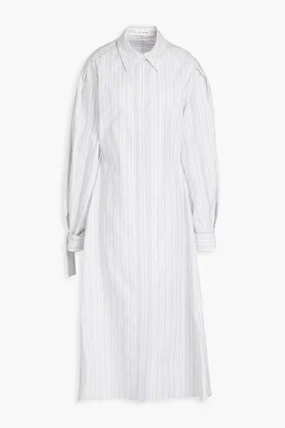 Полосатое платье-рубашка миди из хлопкового поплина Victoria Beckham, цвет Off-white