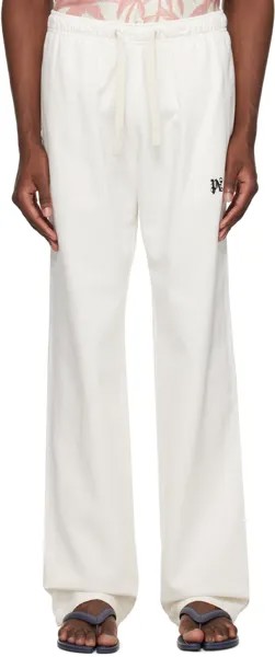 Кремового цвета дорожные спортивные штаны с монограммой Palm Angels