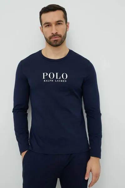 Хлопковая пижама с длинными рукавами Polo Ralph Lauren, темно-синий