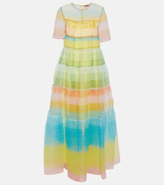Ярусное платье макси Hyacinth STAUD, разноцветный