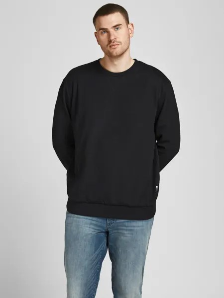 Толстовка Jack & Jones Basic Sweater Plus Size Pullover Übergröße JJEBASIC, черный