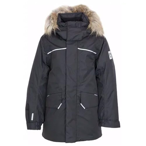 Зимняя куртка-пуховик котофей 07757012-40 размер 128 цвет черный