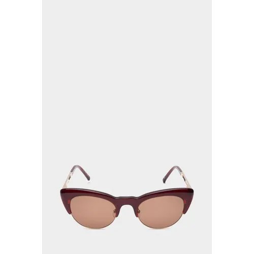 Солнцезащитные очки Matsuda, кошачий глаз, оправа: металл, красный