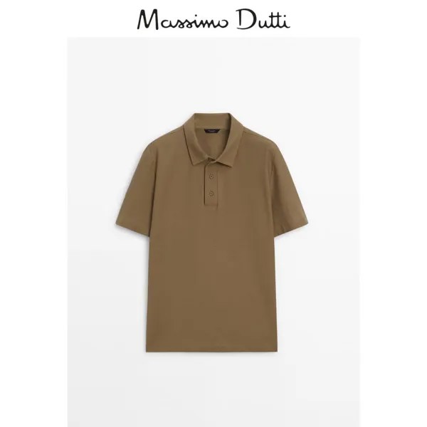 Рубашка мужская Massimo Dutti с короткими рукавами, коричневый