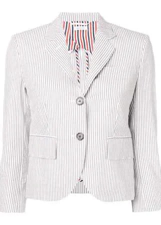 Thom Browne однобортное классическое пальто с частичной подкладкой