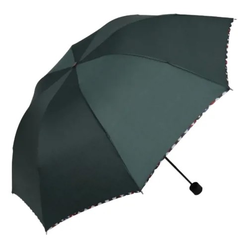 Зонт жен мех R47,5 3сл 8спиц П/Э Однотонный с оконт руч прям зелен пакет
