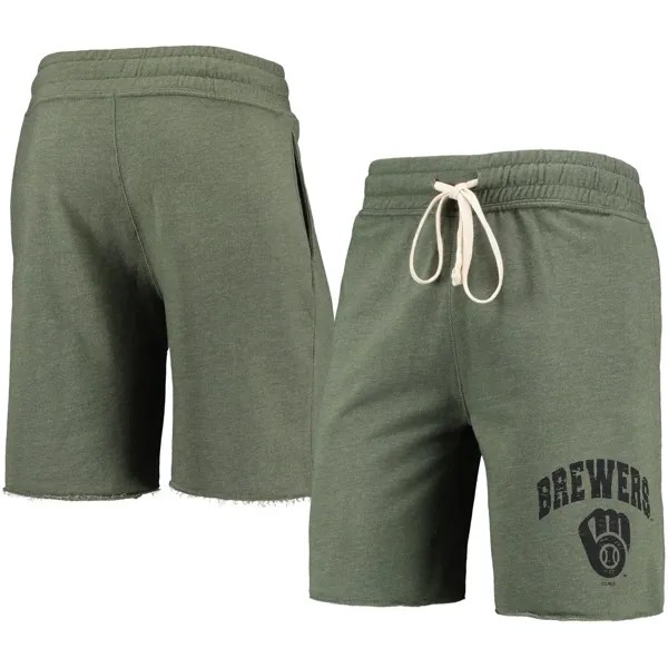 Мужские шорты Concepts Sport с принтом оливкового цвета Milwaukee Brewers Mainstream Tri-Blend шорты
