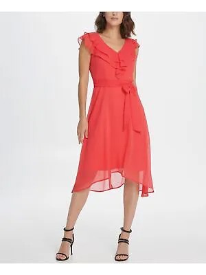 DKNY Женское прозрачное вечернее платье-футляр без рукавов с V-образным вырезом ниже колена