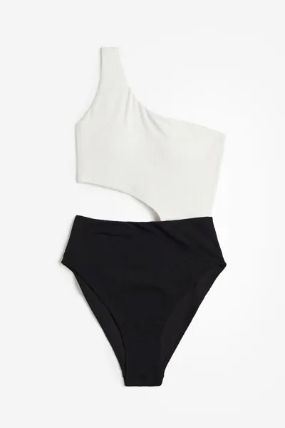 Купальник H&M Padded-cup High-leg, черный/белый