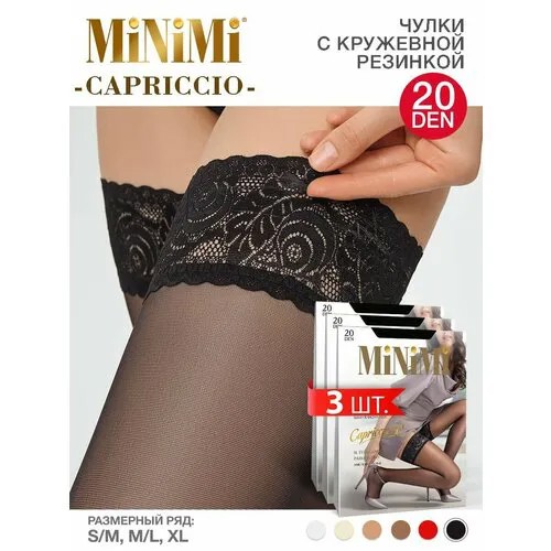 Чулки MiNiMi autoreg. CAPRICCIO 20 NEW Чулки, 20 den, 3 шт., размер 4/M-L, nero