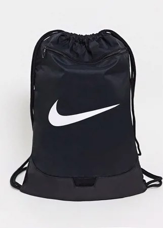 Черная сумка на шнурке с логотипом-галочкой Nike Training-Черный цвет