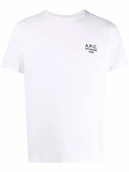 A.P.C. футболка с вышитым логотипом