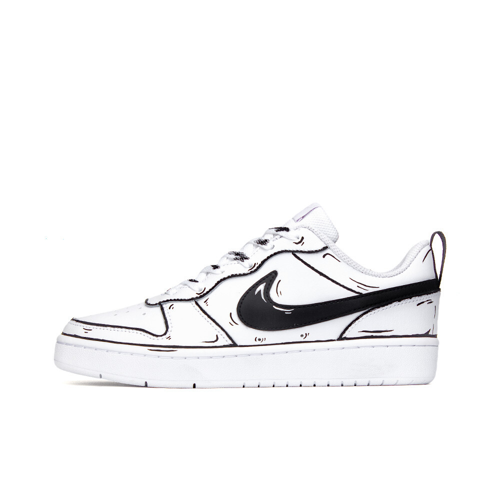 Кроссовки Nike Court Borough Skateboarding Shoes Women's Low-top White, черный/белый