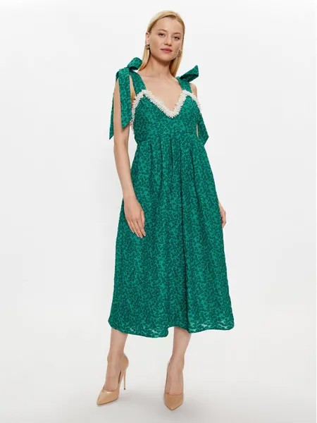 Коктейльное платье стандартного кроя Custommade, зеленый