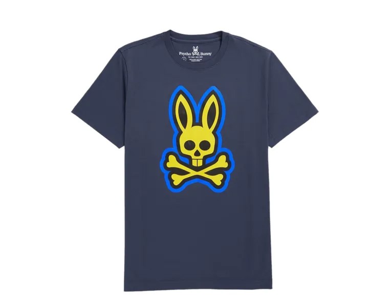 Мужская футболка Psycho Bunny Patchin с рисунком темно-синего моря B6U852U1PC-NRS, синий