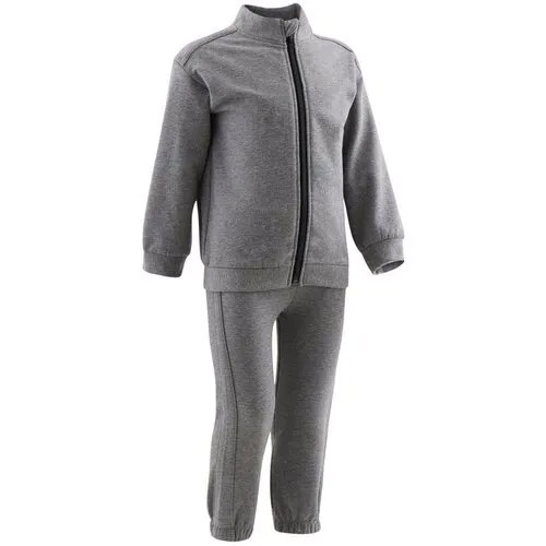 Спортивный костюм утепленный прямого покроя для малышей, размер: 4-5 лет (103-112 см), цвет: серый DOMYOS Х Decathlon