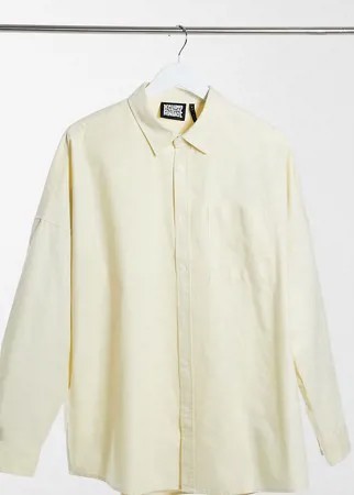 Бежевая выбеленная рубашка из хлопка с длинными рукавами Reclaimed Vintage inspired-Neutral
