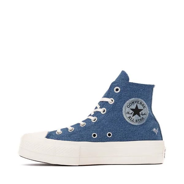 Кроссовки Womens Converse Chuck Taylor All Star Lift Denim High Top Sneaker, цвет Navy/Egret