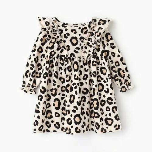 Платье Kaftan Базовая коллекция, размер 122-128 см, бежевый