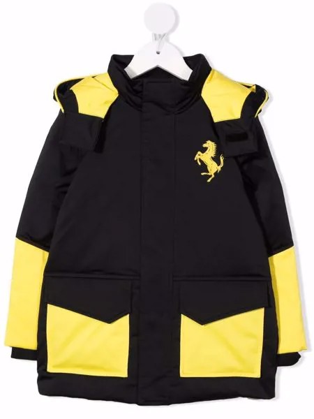 Ferrari Kids пуховик в стиле колор-блок