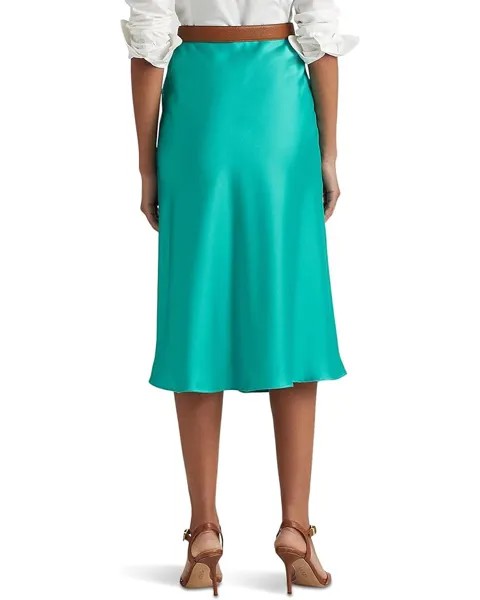 Юбка LAUREN Ralph Lauren Satin Charmeuse A-Line Skirt, цвет Natural Turquoise