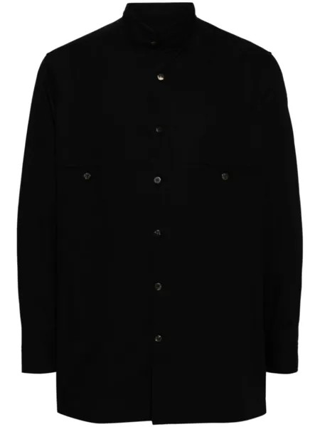 Yohji Yamamoto поплиновая рубашка со вставками, черный
