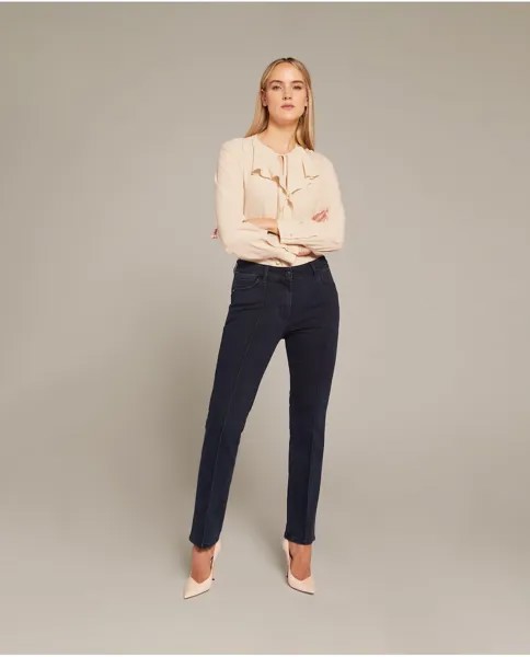 Женские эластичные прямые джинсы стандартного кроя с пятью карманами Elena Mirò, синий