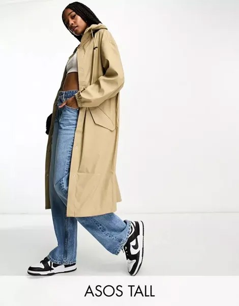 Прорезиненная парка ASOS DESIGN Tall