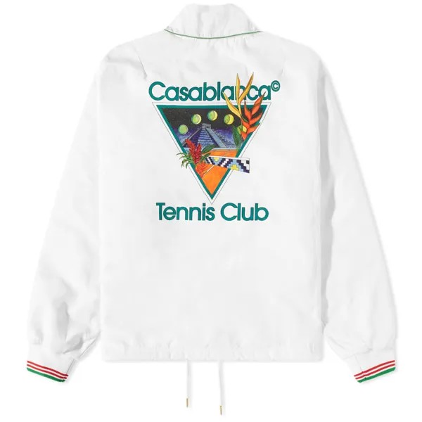 Тренерская куртка Casablanca Tennis Club Icon, белый/зеленый