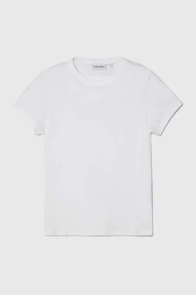 Хлопковая футболка Calvin Klein, белый