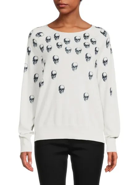 Кашемировый свитер с принтом черепа Skull Cashmere, цвет Chalk Navy